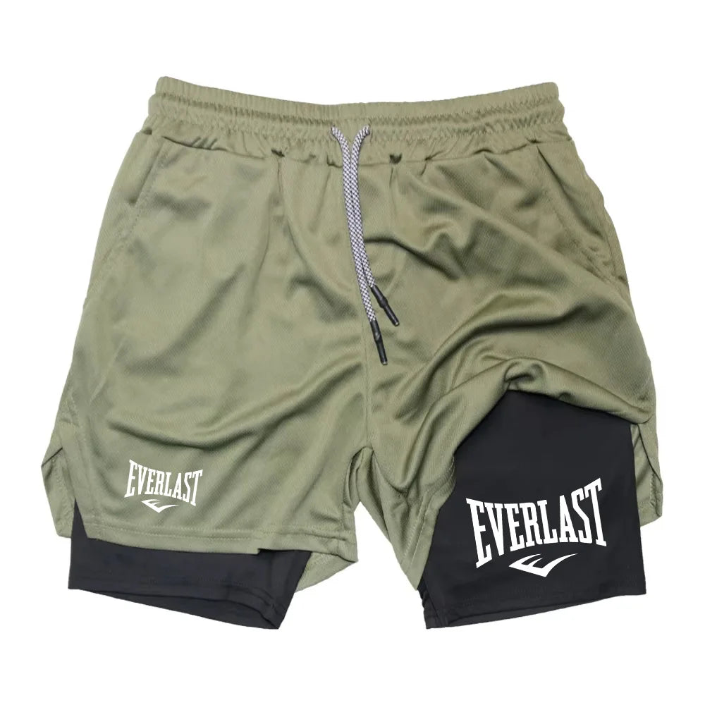 Men Running Shorts 2 in 1 Double-deck Sport Shorts