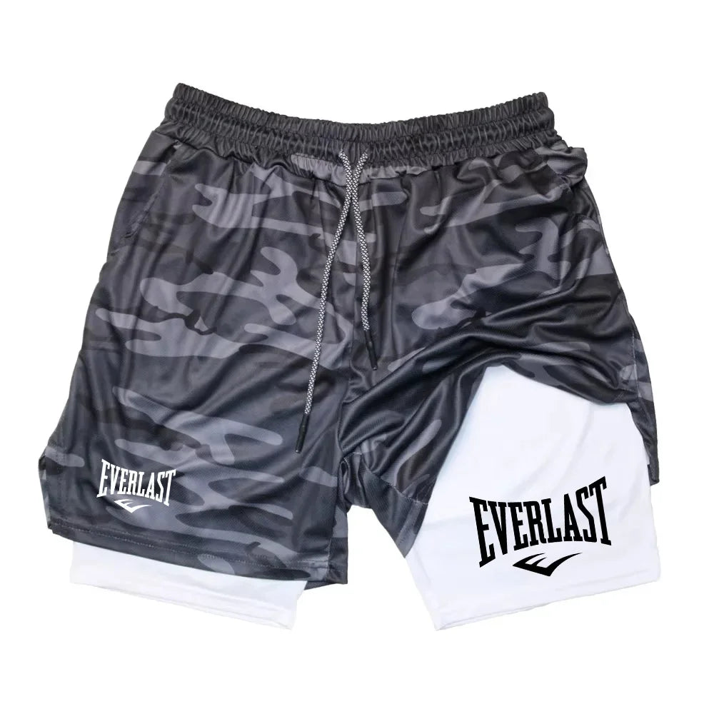 Men Running Shorts 2 in 1 Double-deck Sport Shorts