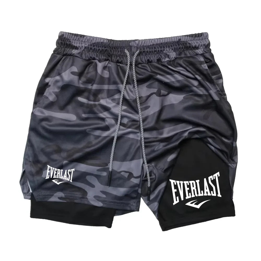 Men Running Shorts 2 in 1 Double-deck Sport Shorts