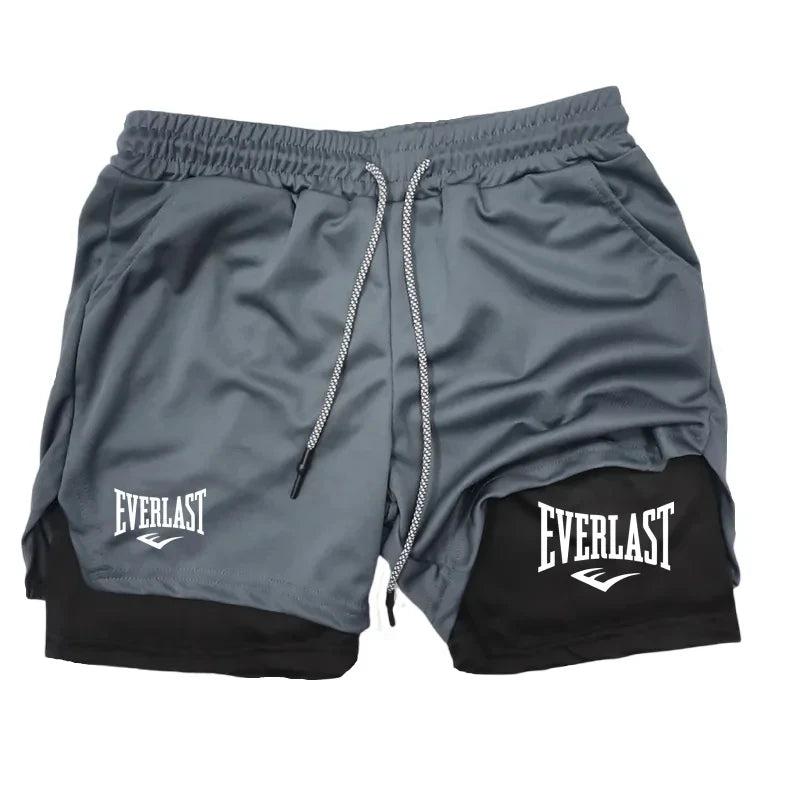 Men Running Shorts 2 in 1 Double-deck Sport Shorts