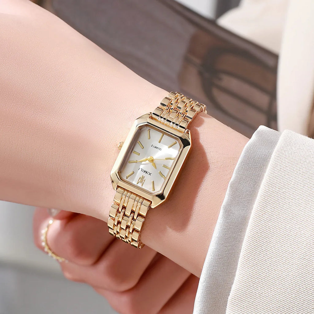 Fashion Quartz Watch Simple Scale Square