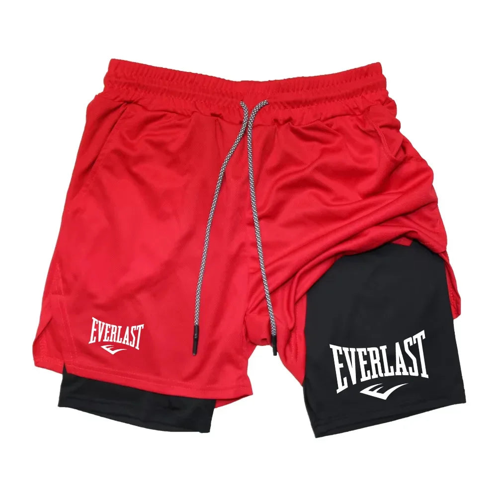 Men Running Shorts 2 in 1 Double-deck Sport Shorts