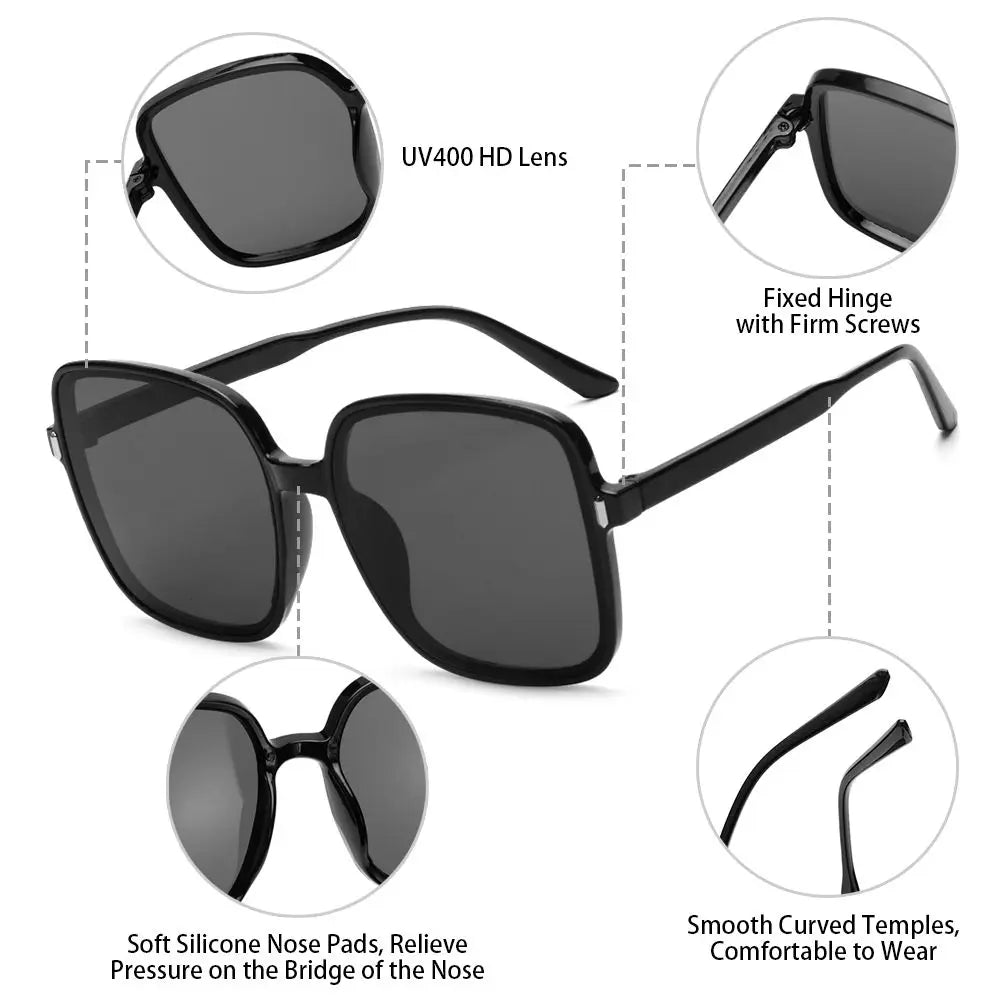 Oversized Sunglasses Vintage Square Sun Glasses
