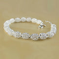 Sterling Silver Bracelet Zirconia Geometric Chain