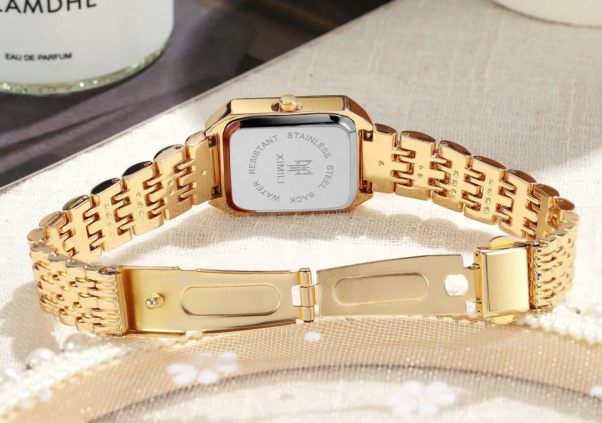 Fashion Quartz Watch Simple Scale Square