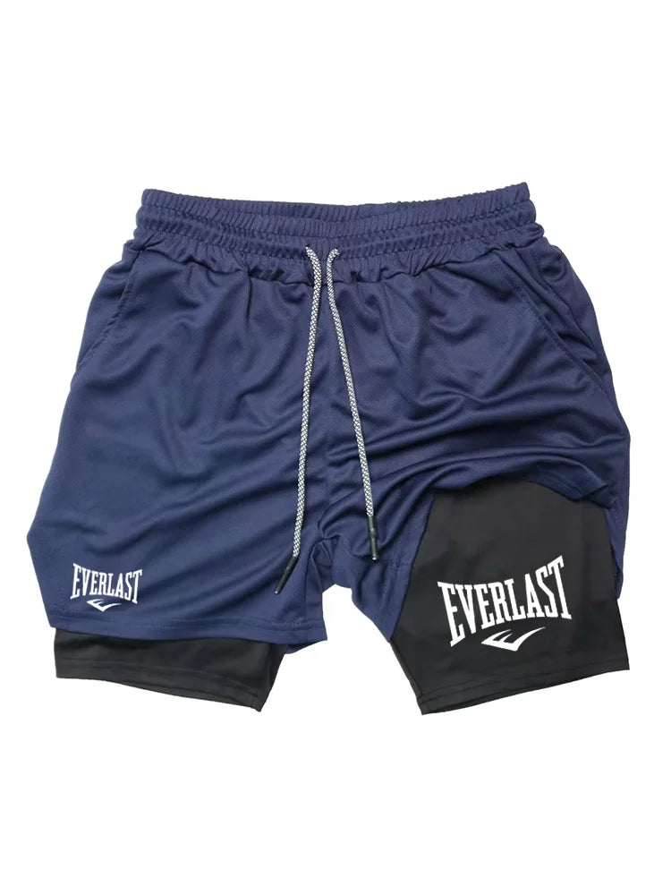Men Running Shorts 2 in 1 Double-deck Sport Shorts