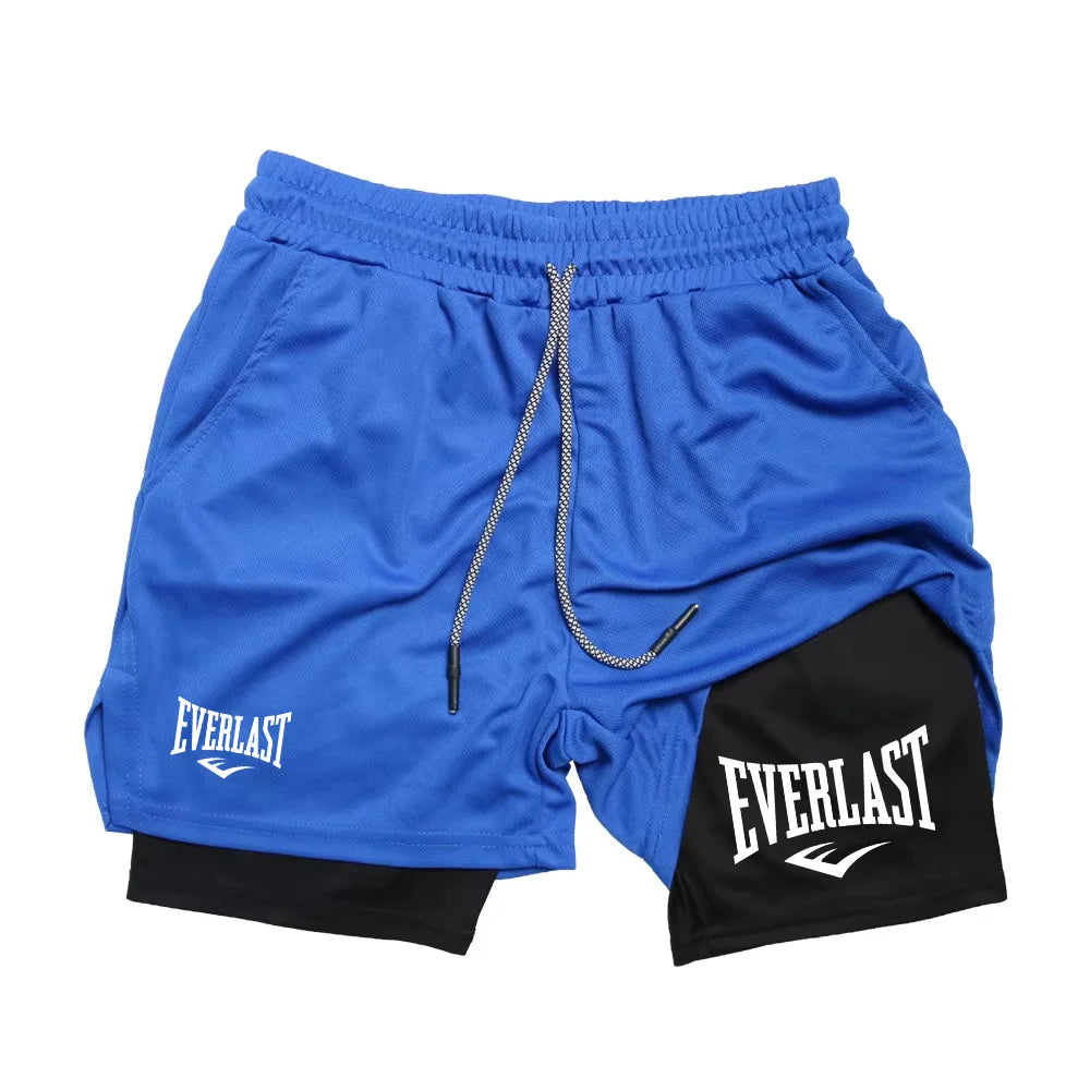 Men Running Shorts 2 in 1 Double-deck Sport Shorts