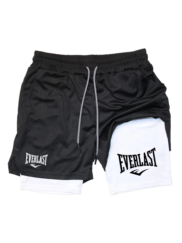 Men Running Shorts 2 in 1 Double-deck Sport Shorts