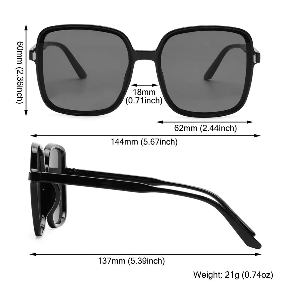 Oversized Sunglasses Vintage Square Sun Glasses
