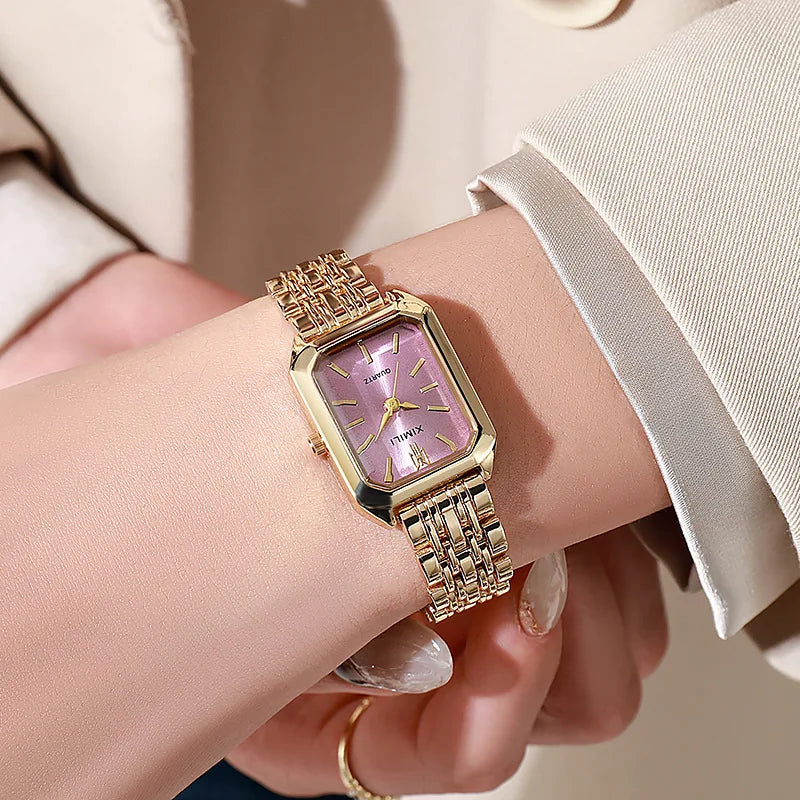 Fashion Quartz Watch Simple Scale Square