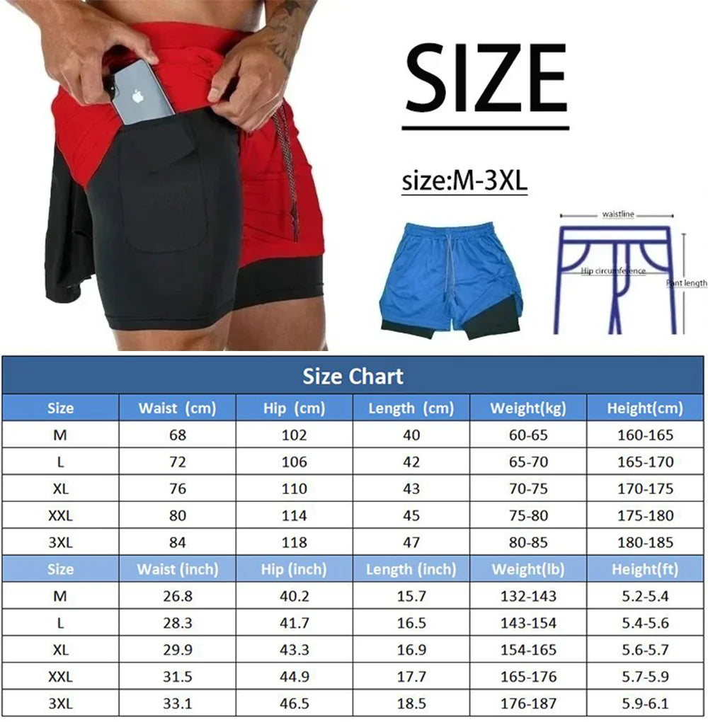 Men's Two-in-one Sports Shorts